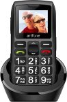 Teléfonos Móviles para Mayores con Teclas Grandes, artfone C1 Senior, Fácil de Usar Celular para Ancianos con Botón SOS y Base cargadora, Negro