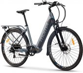  Moma Bikes Bicicleta Eléctrica Urbana EBIKE-28 Pro, Shimano 7vel, frenos hidráulicos, batería Integrada Litio 48V 13Ah (624Wh)